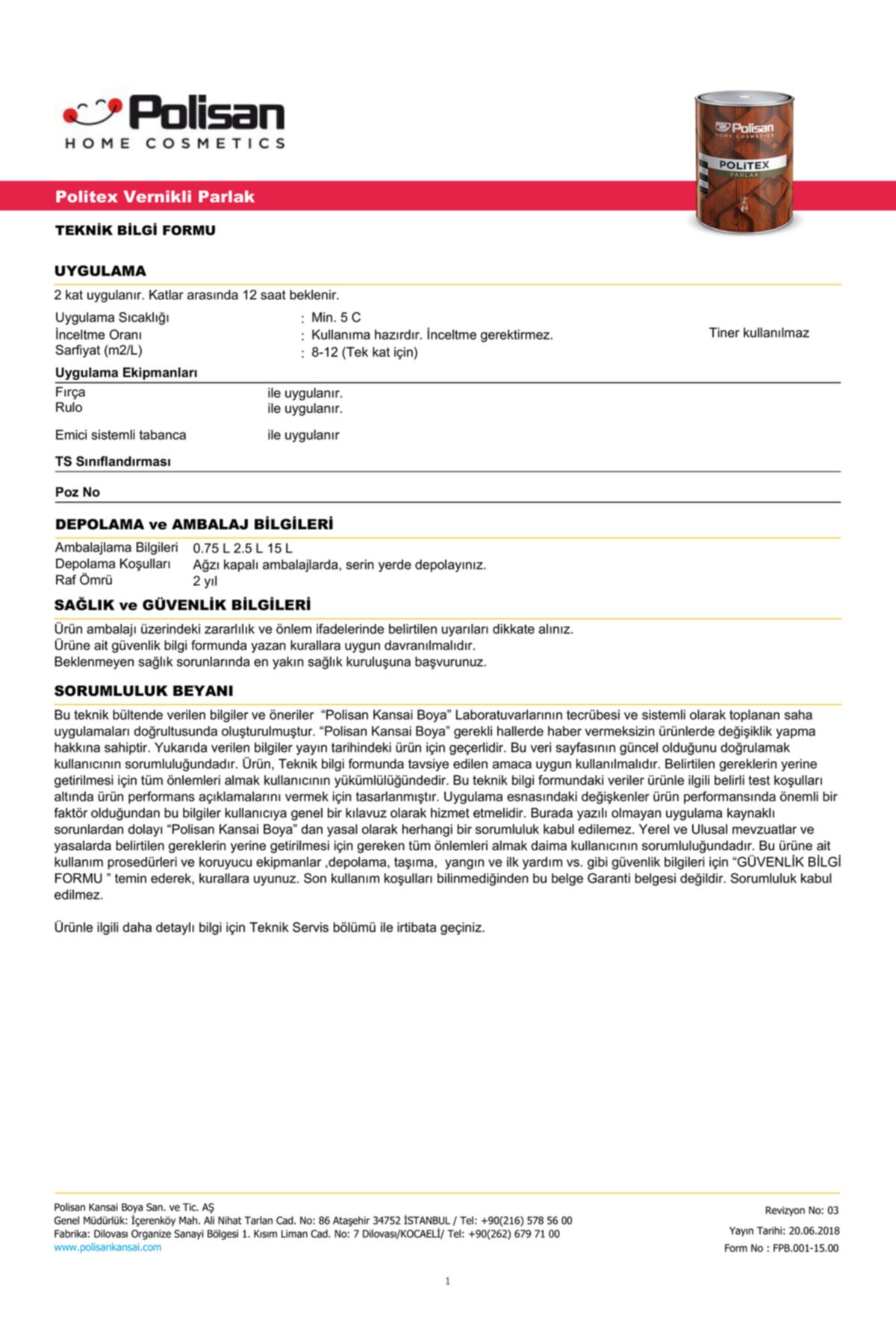 Politex Vernikli Ahşap Koruyucu Parlak 2,5 Lt. Açık Meşe