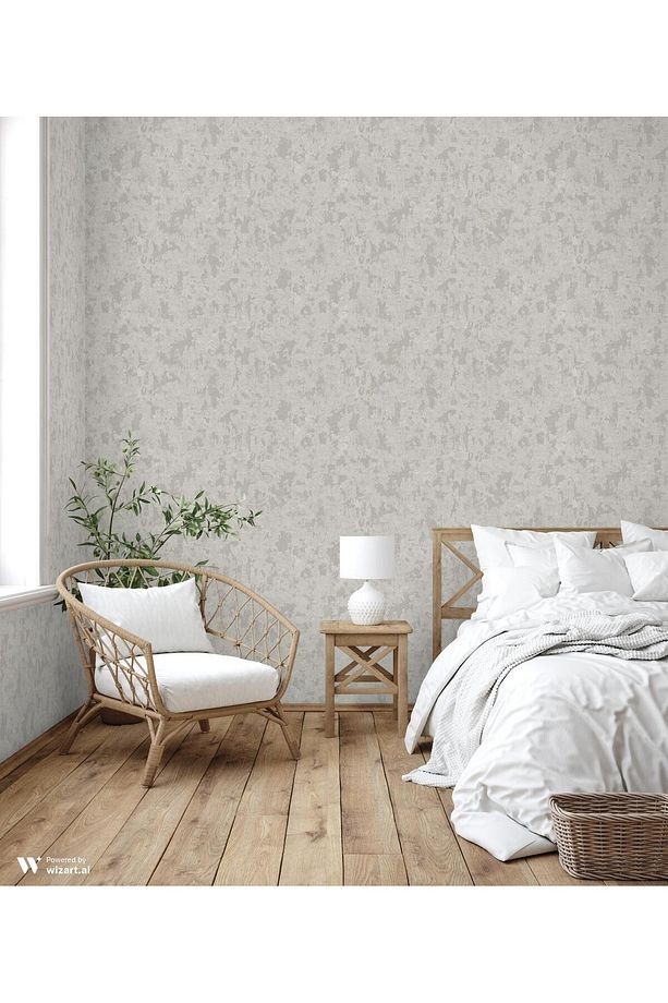 VERA 1504-3 SIVA DESENLİ/DOKULU DEKORATİF GRİ BOYA GÖRÜNÜMLÜ 16,5 m2 DUVAR KAĞIDI