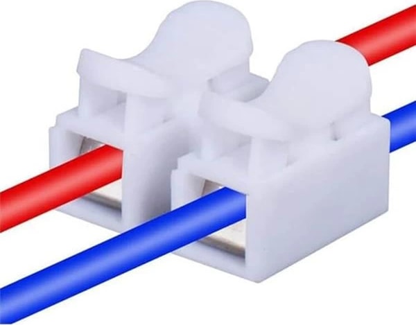Mandallı Vidasız Klemens Basmalı Tip 2 Li 2 Pin 100'LÜ Paket