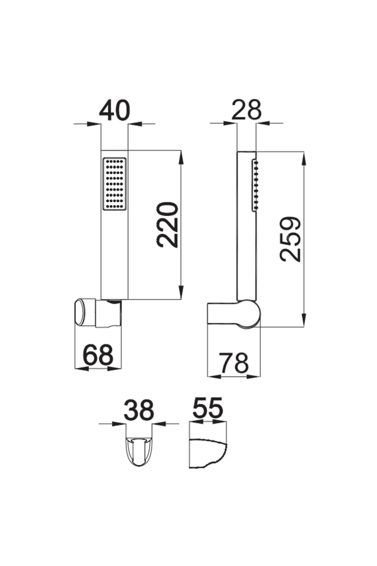Rain Line 1 Fonksiyonlu El Duşu Takımı