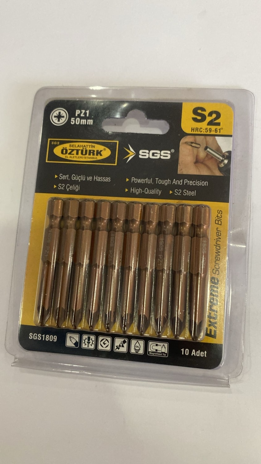 SGS Pozidriv Uçlu Bits Paket Içi 10 LU