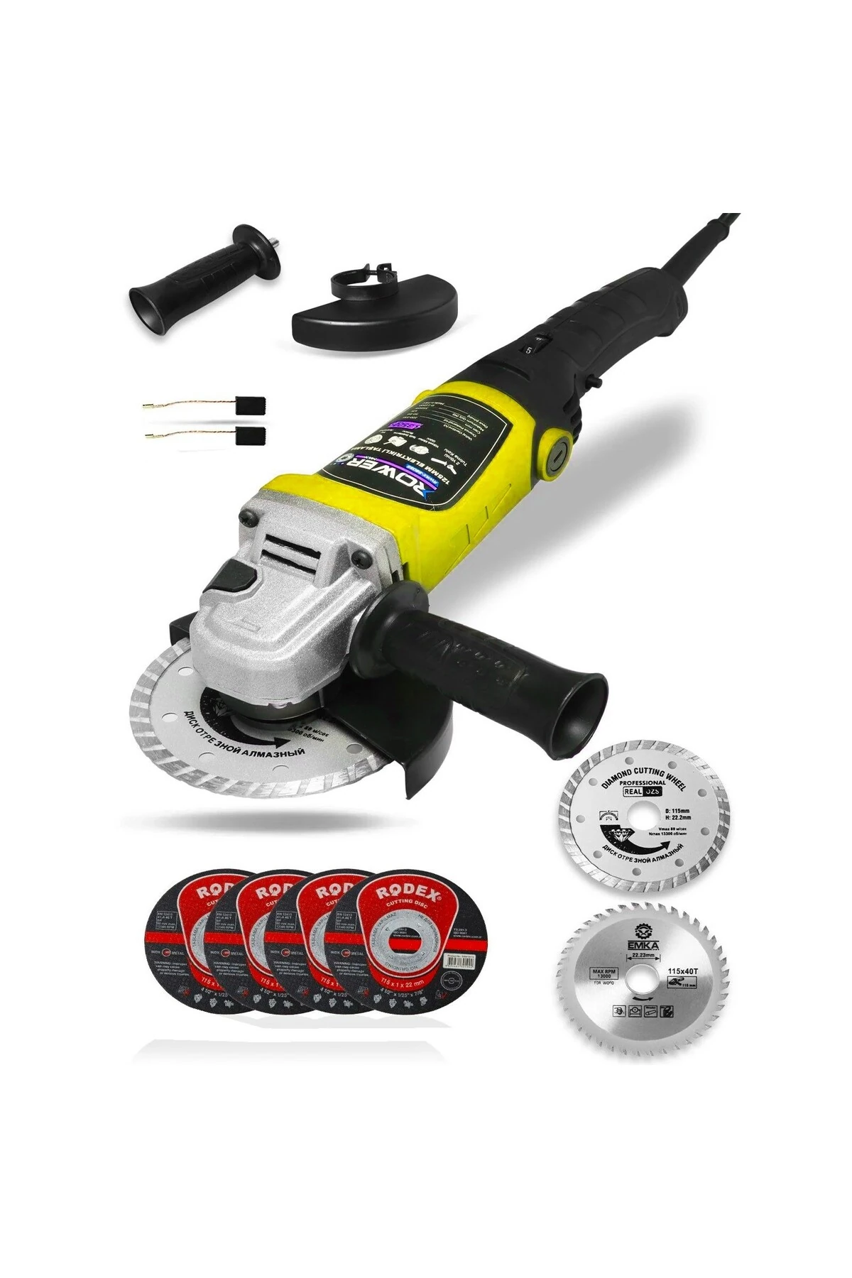 Alman 3500 W Professional Sjs Çift Metal Şanzuman Avuç Içi Taşlama Makinesi Spiral Taşlama Sarı