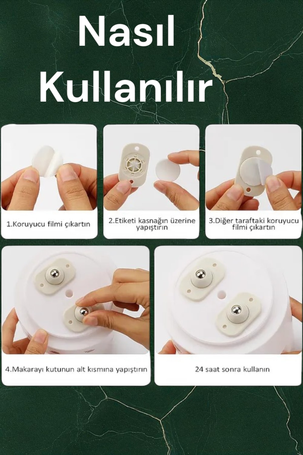 Bilyeli Eşya Kaydırma Aparatı Yapışkanlı Kolay Taşıma 4lü 360 Derece Döner Tekerlek Pratik Kaydırıcı