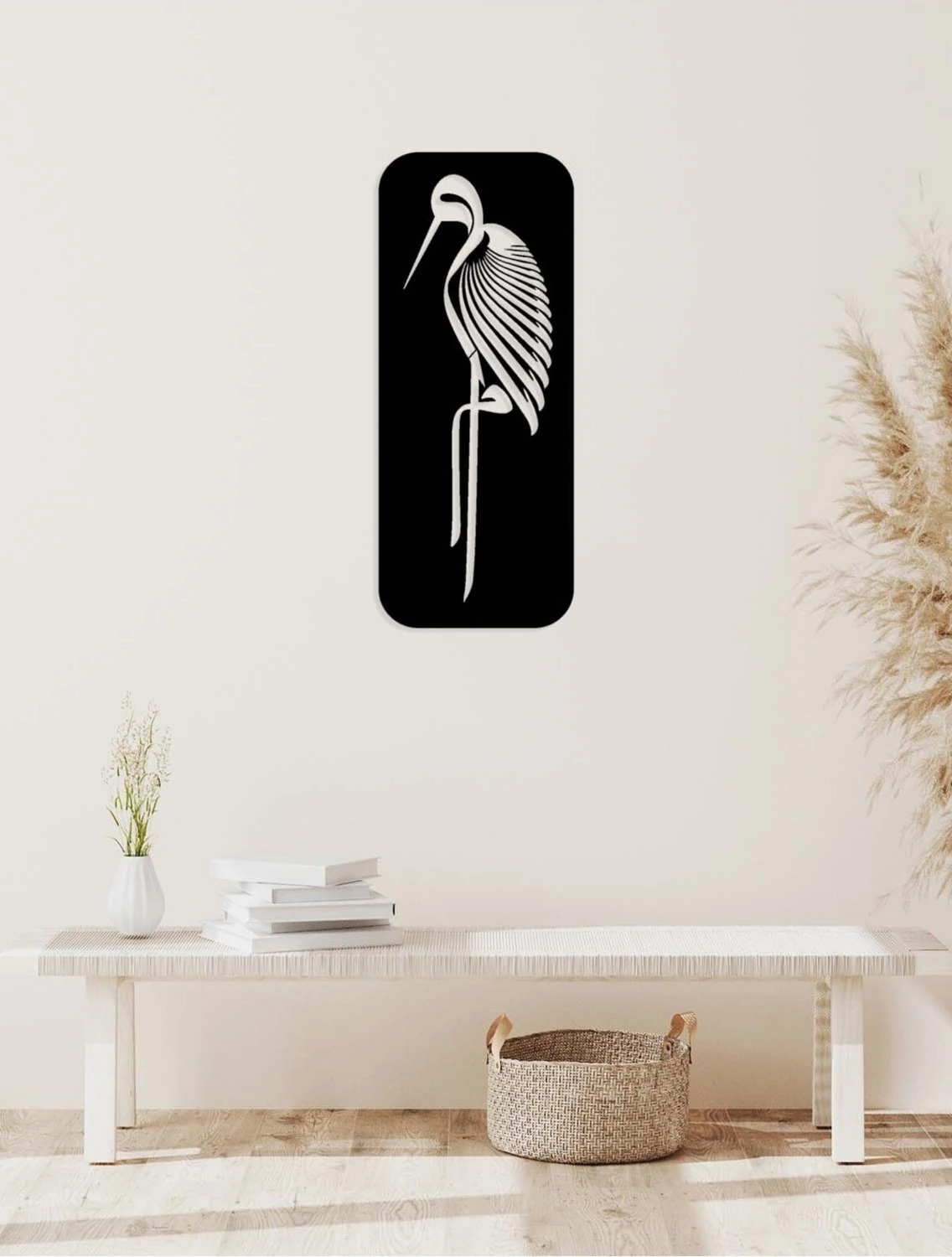 -Elif Mim Vav Harfi Islami Metal Tablo - Islami Ev Dekorasyonu - Dini Duvar Tabloları - 60 X 25 - Cm - Sıyah-Islm-131