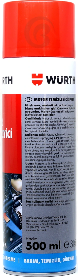 Su Gerektirmeyen Motor Temizleyici Sprey 2×500 ml – Araç, Motosiklet ve Çim Biçme Makinesi için Pratik Çok Amaçlı Temizlik