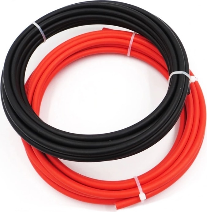 Solar Kablo (5m+5m) 4 mm Güneş Paneli Kablo Seti Siyah Kırmızı