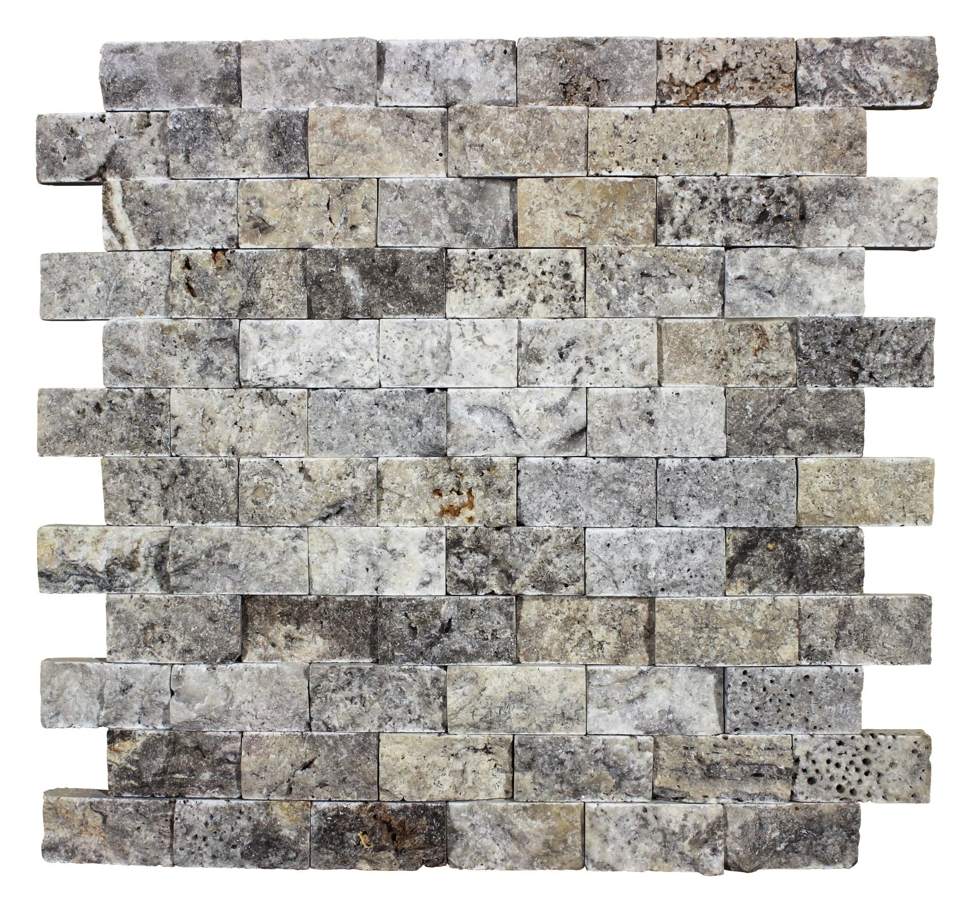 Silver Traverten Patlatma Mozaik  1 Kutu  0,45 m2