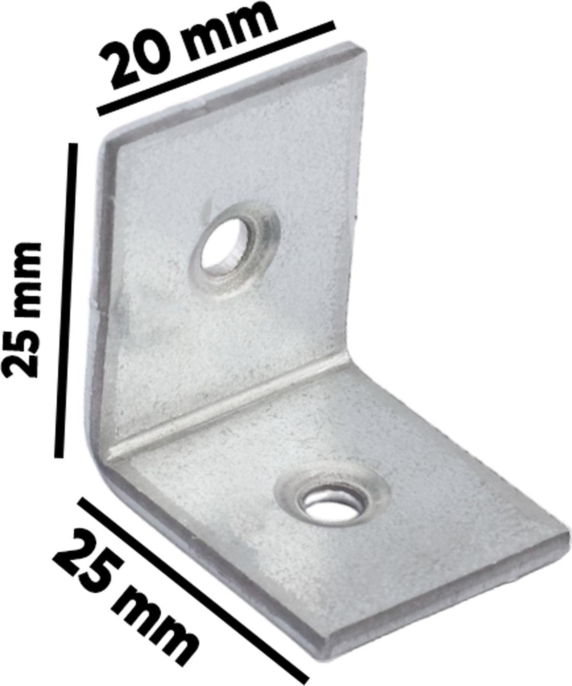 Mobilya Köşe Bağlantı Sabitleme L Demir Deprem Dolap Duvar Birleştirme Gönye 25X25X20 mm (10 Adet)