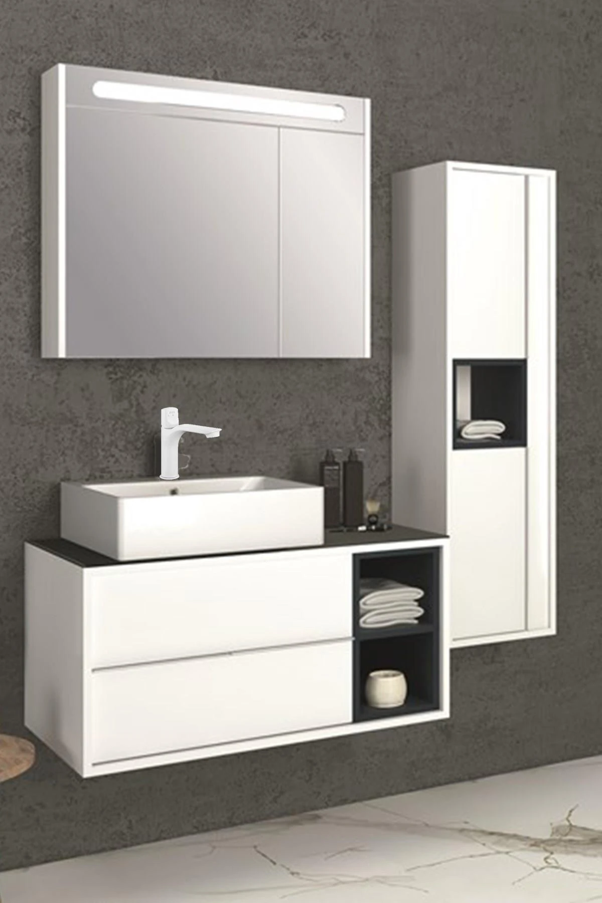 Myra Lavabo Bataryası Mat Beyaz 102108986c4