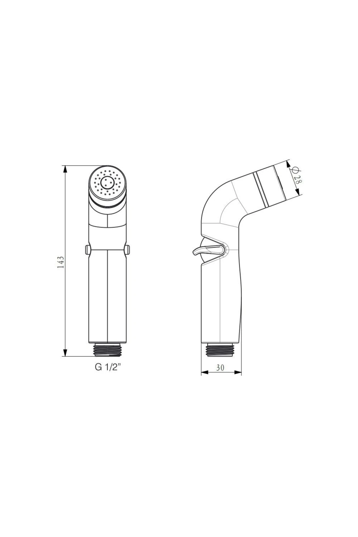 Spiralli Taharetmatik Taharet El Duşu Debi Ayarlı Kts101