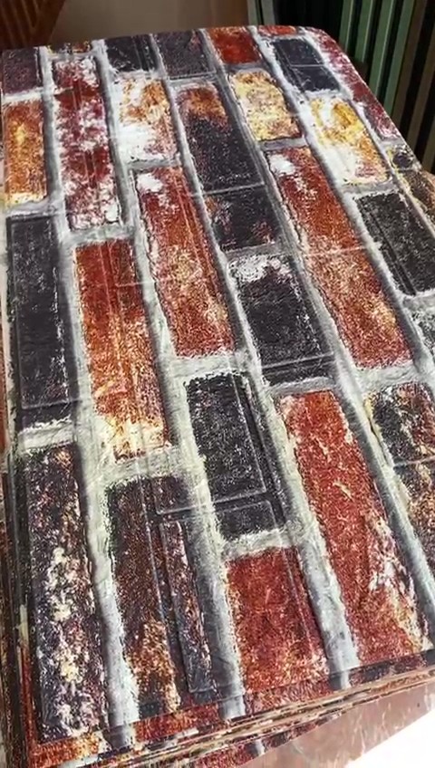 10 Adet Nw61 Tuğla Desenli Arkası Yapışkanlı Esnek Silinebilir Duvar Paneli Duvar Kağıdı