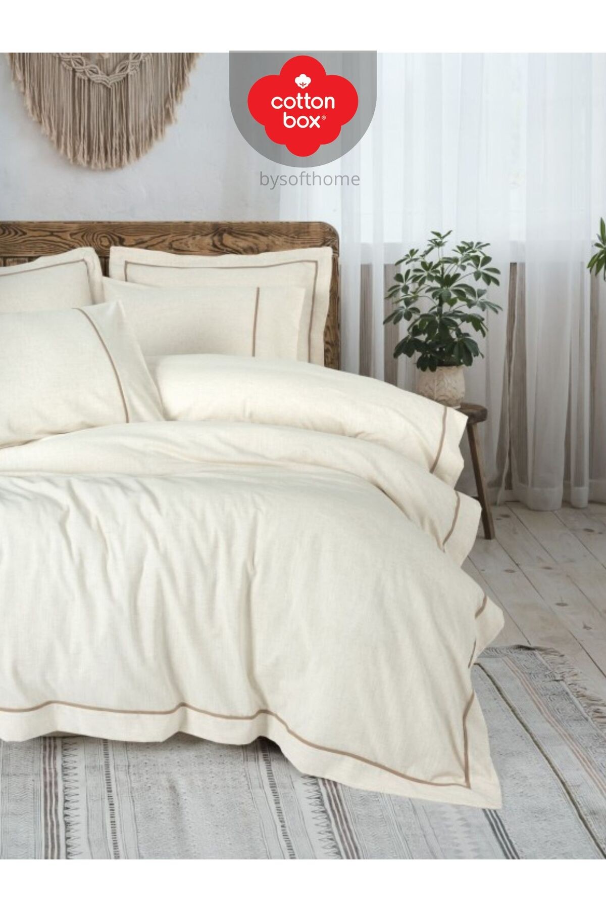 INBORN BANDED KAHVE Çift Kişilik Nevresim Takımı