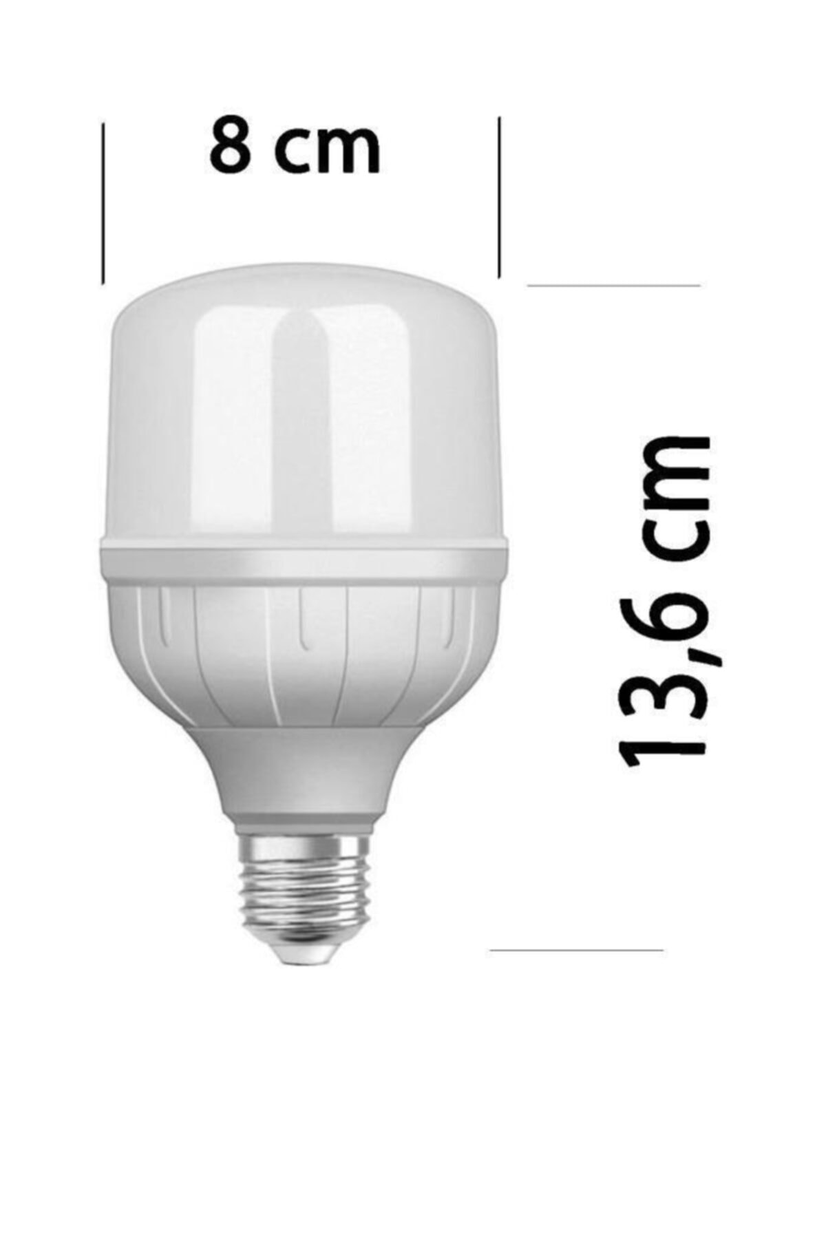 18w (104w) Büyük Boy Led Ampul Beyaz Tasarruflu Jumbo Torch Pazar Lambası 6500k Boy:13,6 Cm