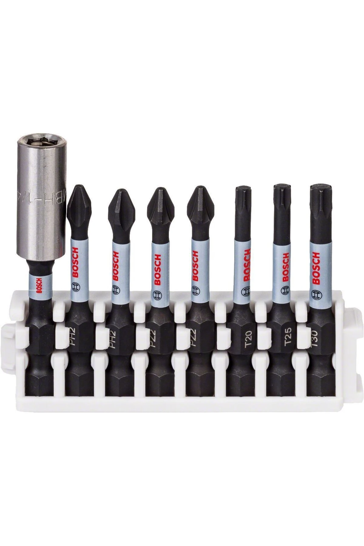 - Impact Control Serisi Vidalama Ucu 8'li PH2x2/PZ2x2/T20/T30 *50mm + Standart Tutucu *60mm