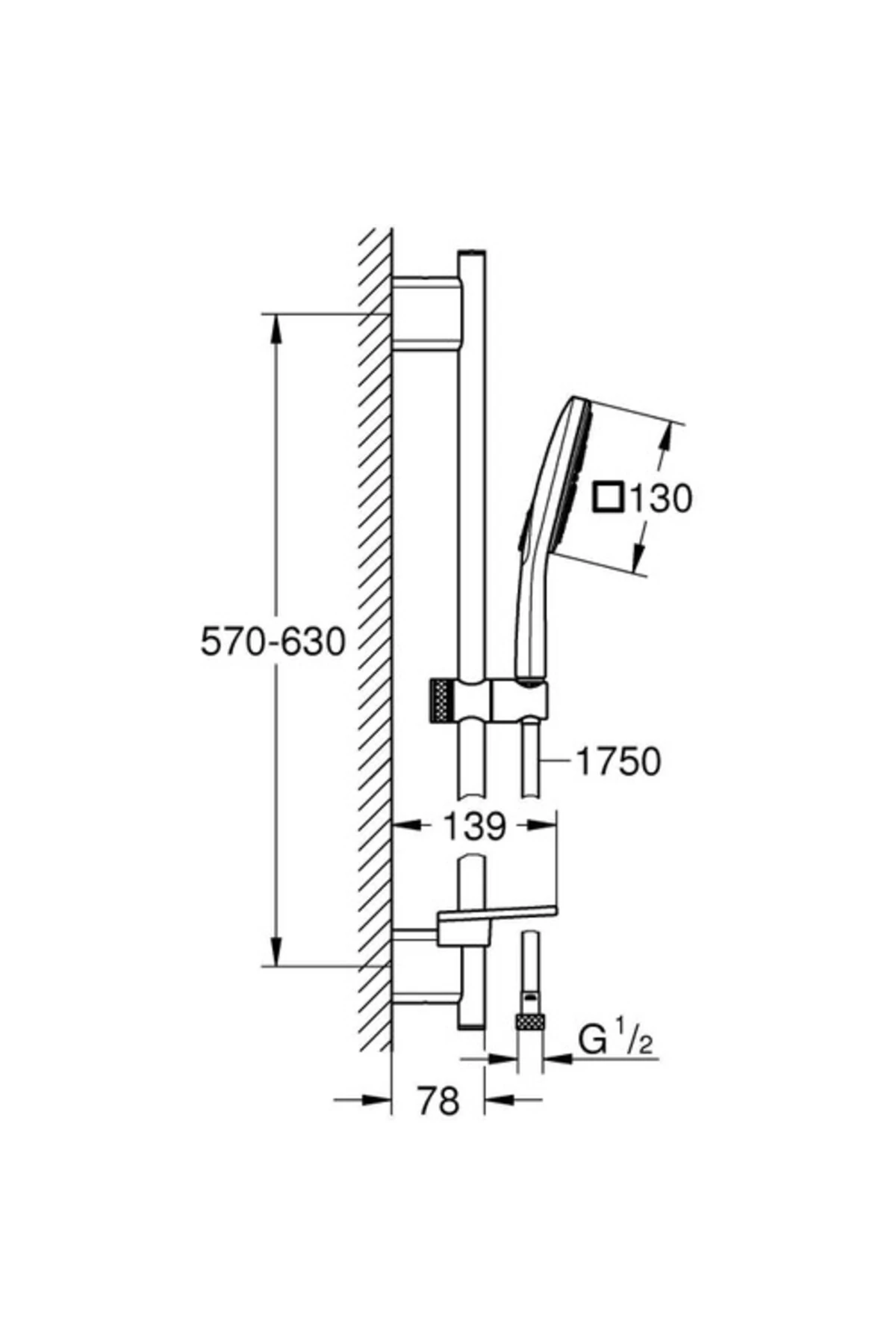 Rainshower Smartactive 130 Cube Sürgülü Duş Seti 3 Akışlı