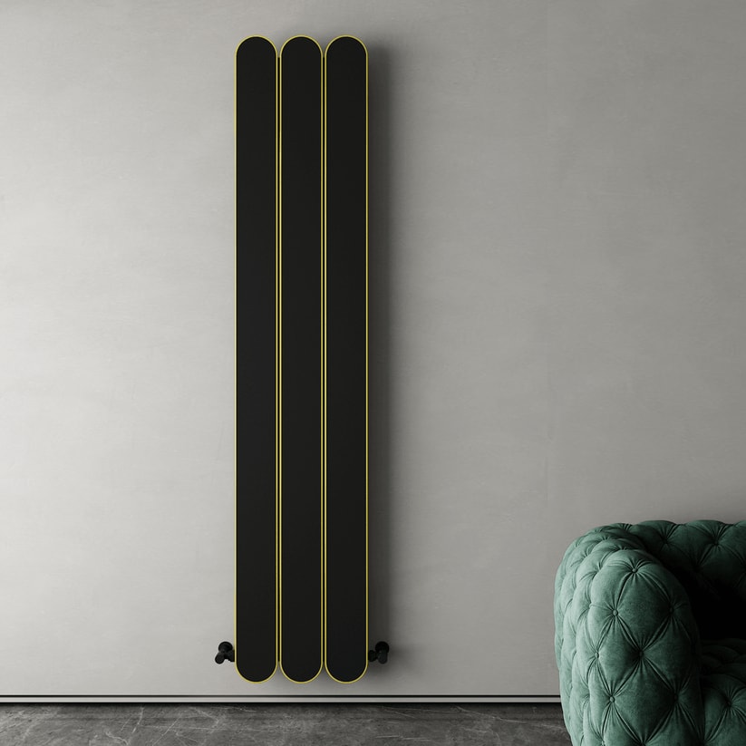 Magico Double Dikey Alüminyum Radyatör Modern Tasarım Siyah 180X37 cm