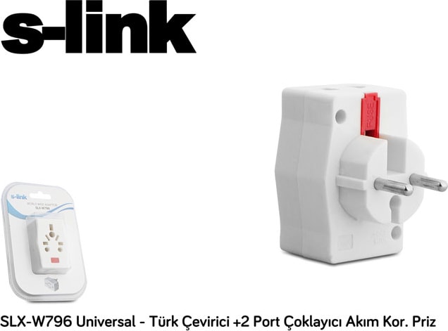 Slx-W796 Universal - Türk Çevirici + 2 Port Çoklayıcı Akım Kor. Priz