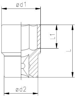 Izeltaş Altı Köşe Lokma Anahtar Ucu 17 mm 1/2 - 1113 06 1017