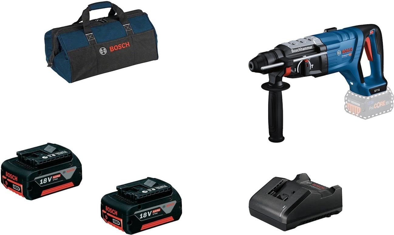 BOSCH Gbh 18V-28 D 2X4.0AH Çift Akülü Kırıcı Delici