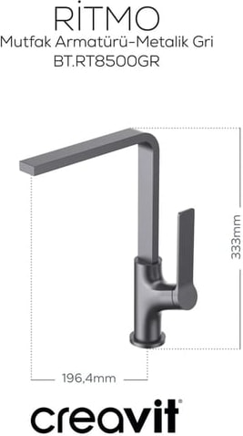 RT8500GR Ritmo Mutfak Bataryası Metalik Gri
