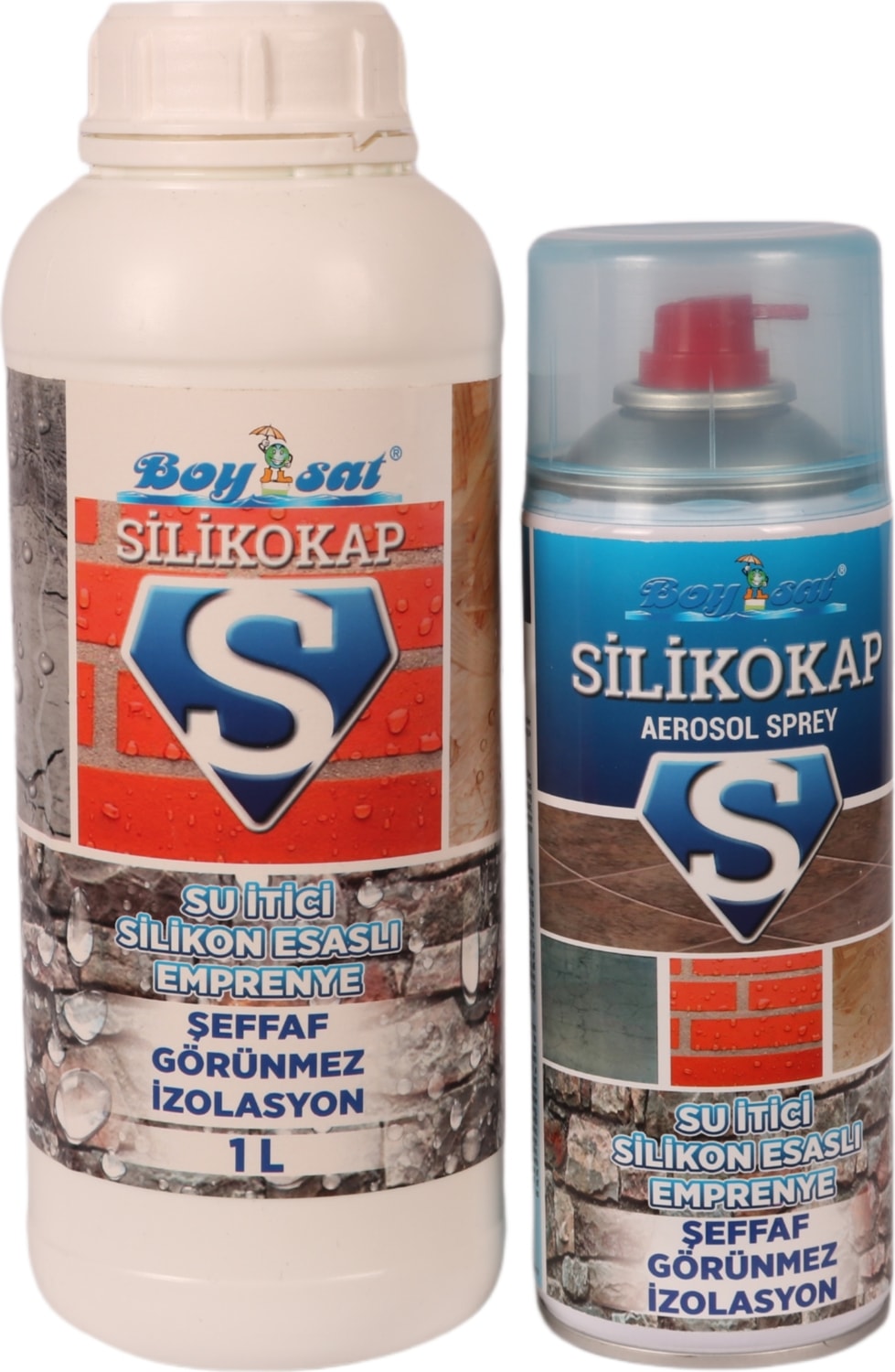 Avantajlı Fırsat Paketi Silikokap Şeffaf Su Izolasyonu 1 Lt + 400 ml Silikokap Su Izolasyon Spreyi