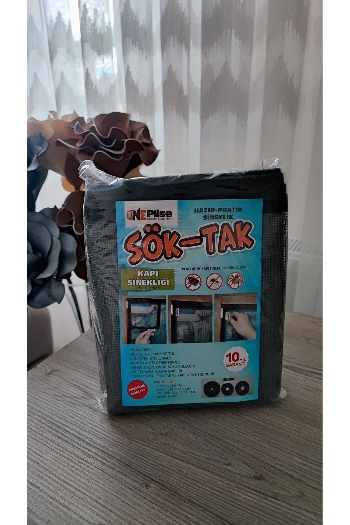 Pratik - Hazır Sineklik 80 X 220 Cm Kapı Sinekliği - 80 X 150 Pencere Sinekliği (2'li Paket)