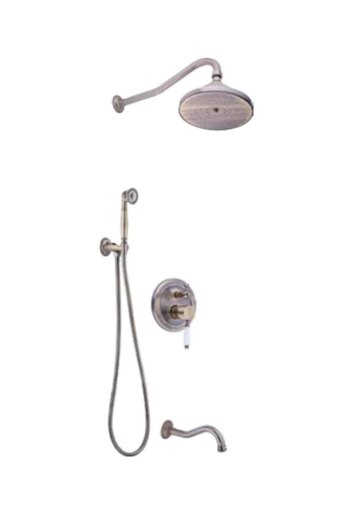 Antik 3 Yollu Tam Ankastre Robot Tepe Duş Banyo Bataryası Seti