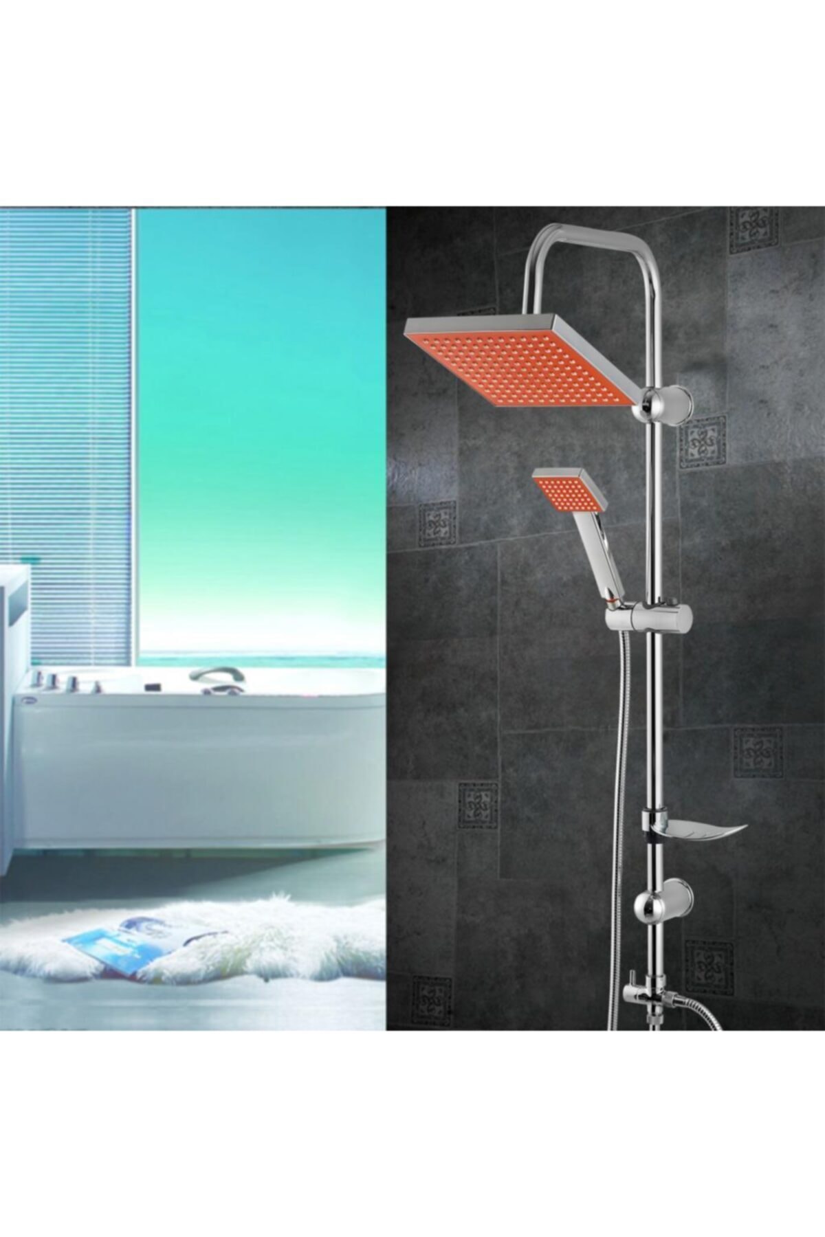 Sempre Orange Robot Yağmurlama Tepe Duş Seti