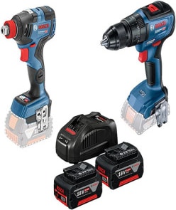 BOSCH GSB18 Darbeli Akülü Vidalama+ (GDX+18V Somun Sıkma+Tork Sıkma)+2 x 5 Ah Akü+1 x Dolum Cihazı