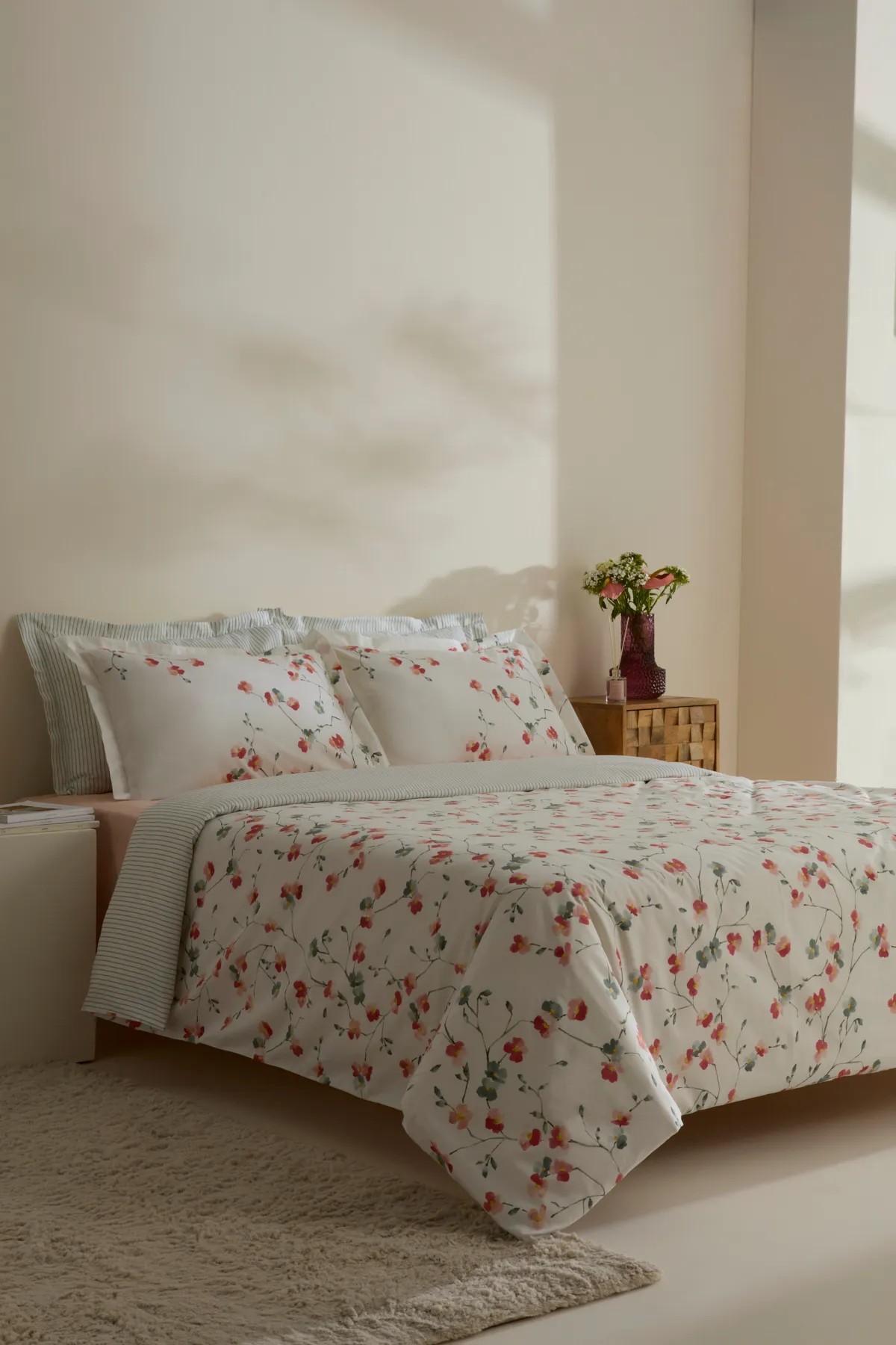 Lilian %100 Pamuk 120 Tel Çift Kişilik Saten Nevresim Takımı