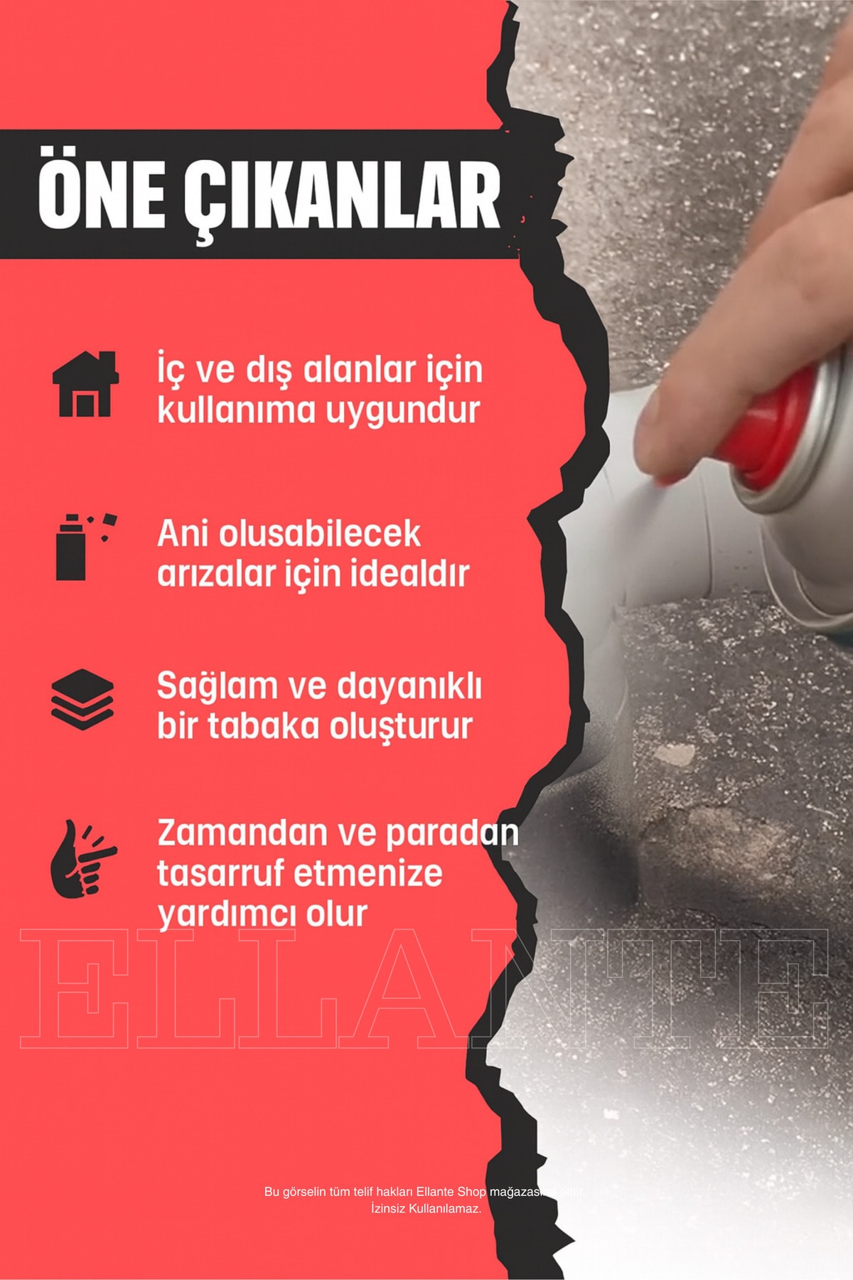 Su Geçirmez İzolasyon Spreyi – Çok Amaçlı Hızlı Onarım ve Koruma Spreyi SİYAH RENK 450 ml