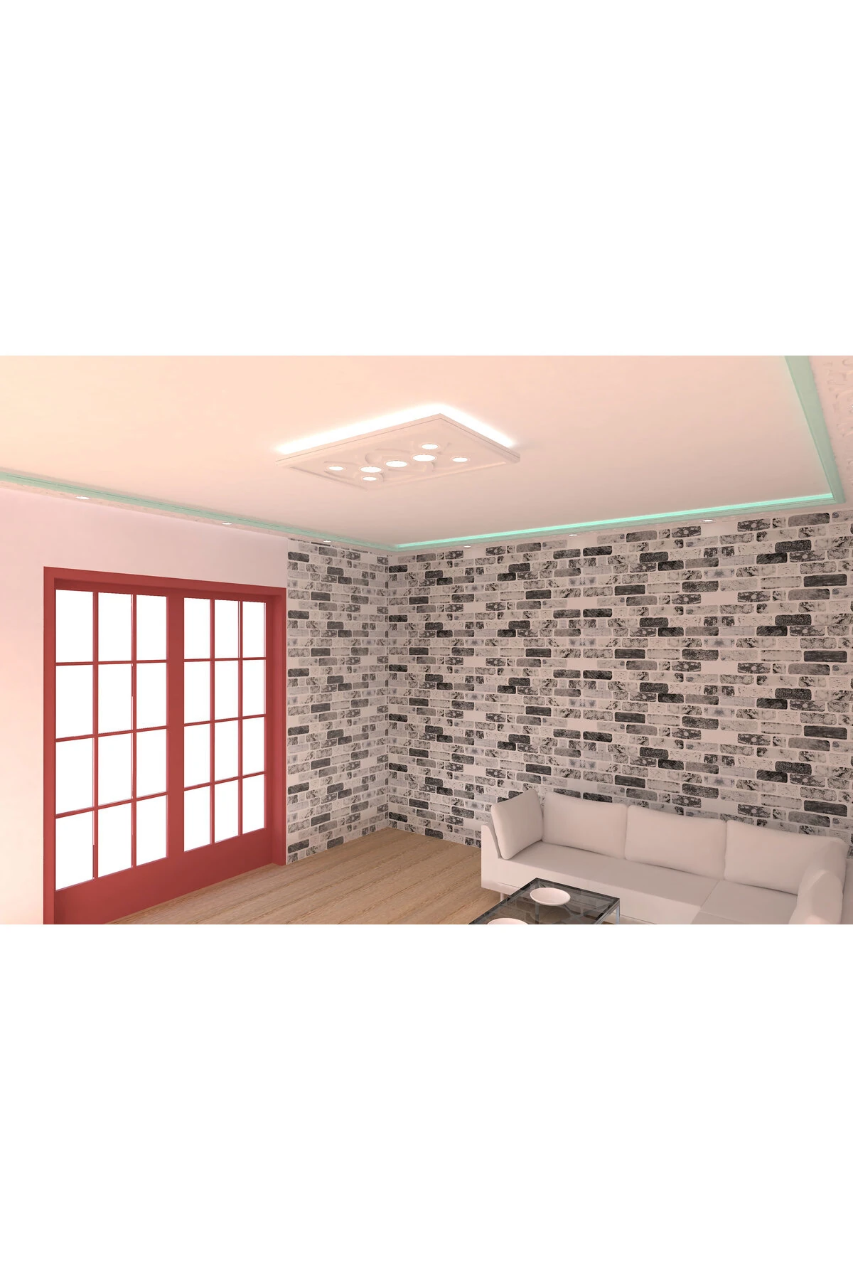 Motifpiyer spotlu gizli ışıklı tavan göbeği sgt-23-7 90X60X4.5cm