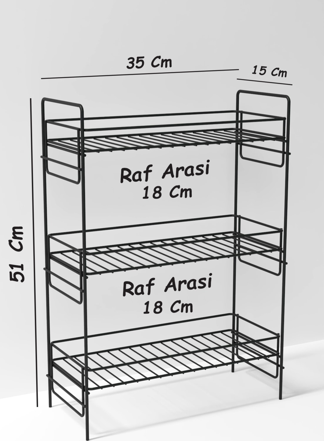 3 Katlı Evye Tezgah Altı Raf Banyo Mutfak Dolabı Çok Amaçlı Düzenleyici Deterjanlık Organizer