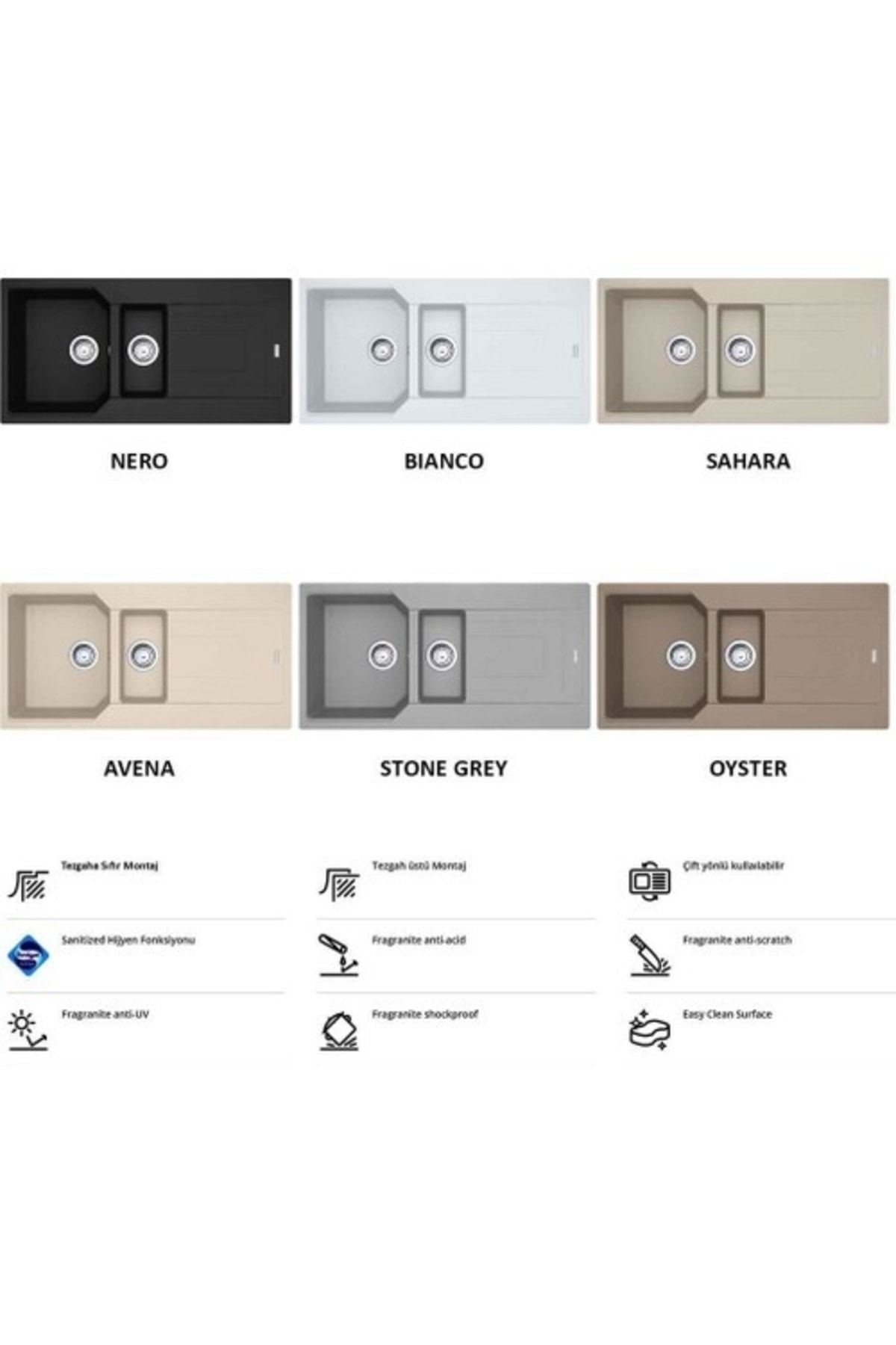 Urban Ubg 651-100 Granit Nero Evye, Active Plus Doccia Krom Armatür