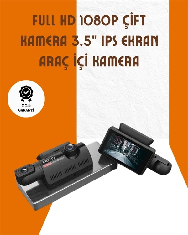 Buğz Araç Içi ve Ön Kameralı 3 Inç IPS Ekranlı Full Hd Güvenlik Kamerası