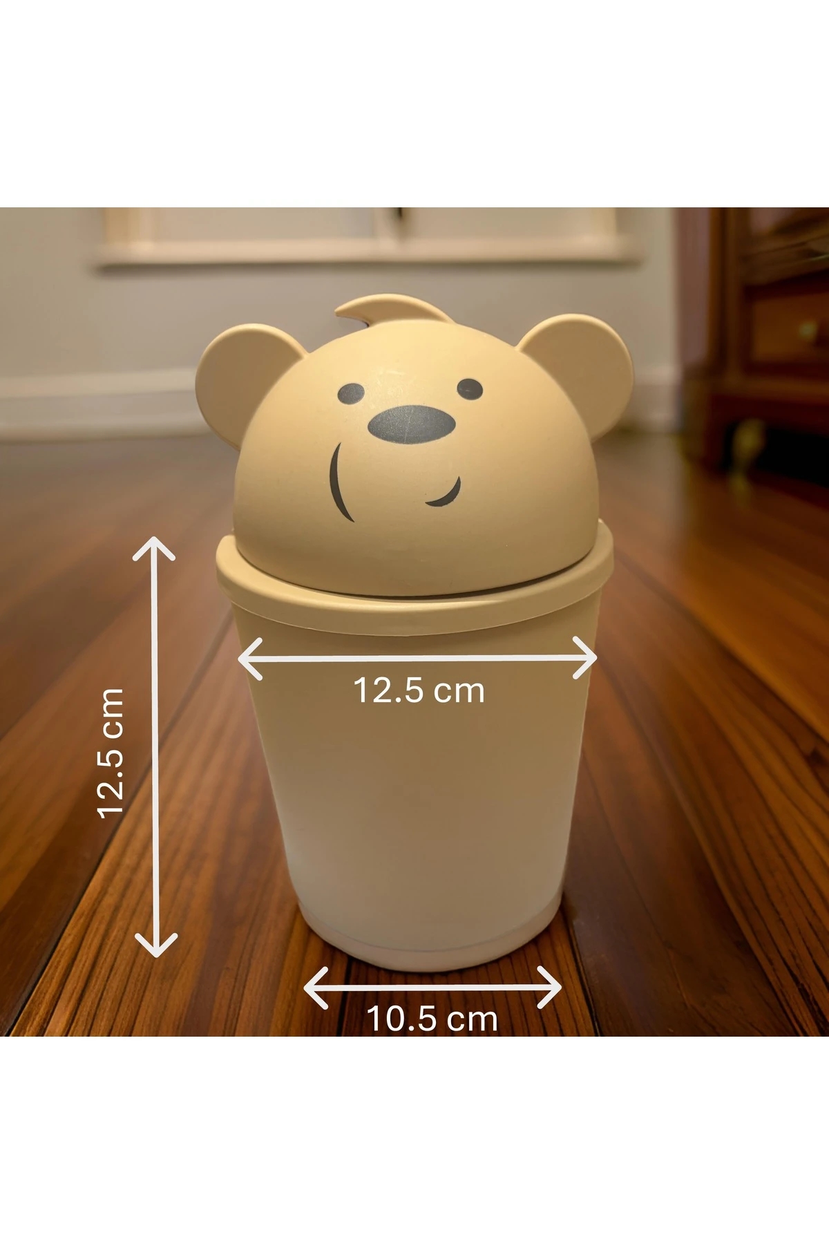 Ayıcık Çöp Kutusu Kahverengi - Bileklik Hediyeli Çocuk Odası Çöp Kutusu Kovası Küçük Masaüstü