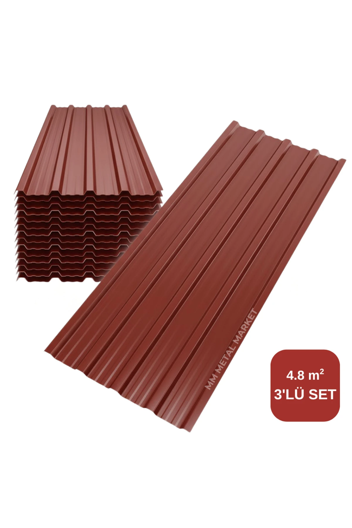 Galvanizli Trapez Çatı Kaplama Sacı – 2 Metre (3 Adet-Su Geçirmez ve Paslanmaz Metal Sac)