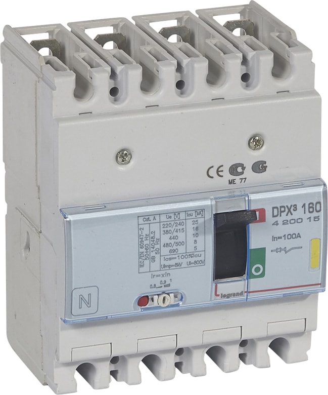 Dpx³ 160 Serisi Kompakt Şalter 4 Kutup Icu:16Ka Standart Tip 100A 400V Ac