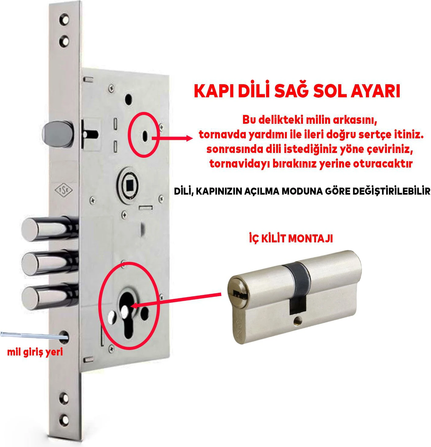 Kale 252 Rsn Monoblok Çelik Kapı Kilidi