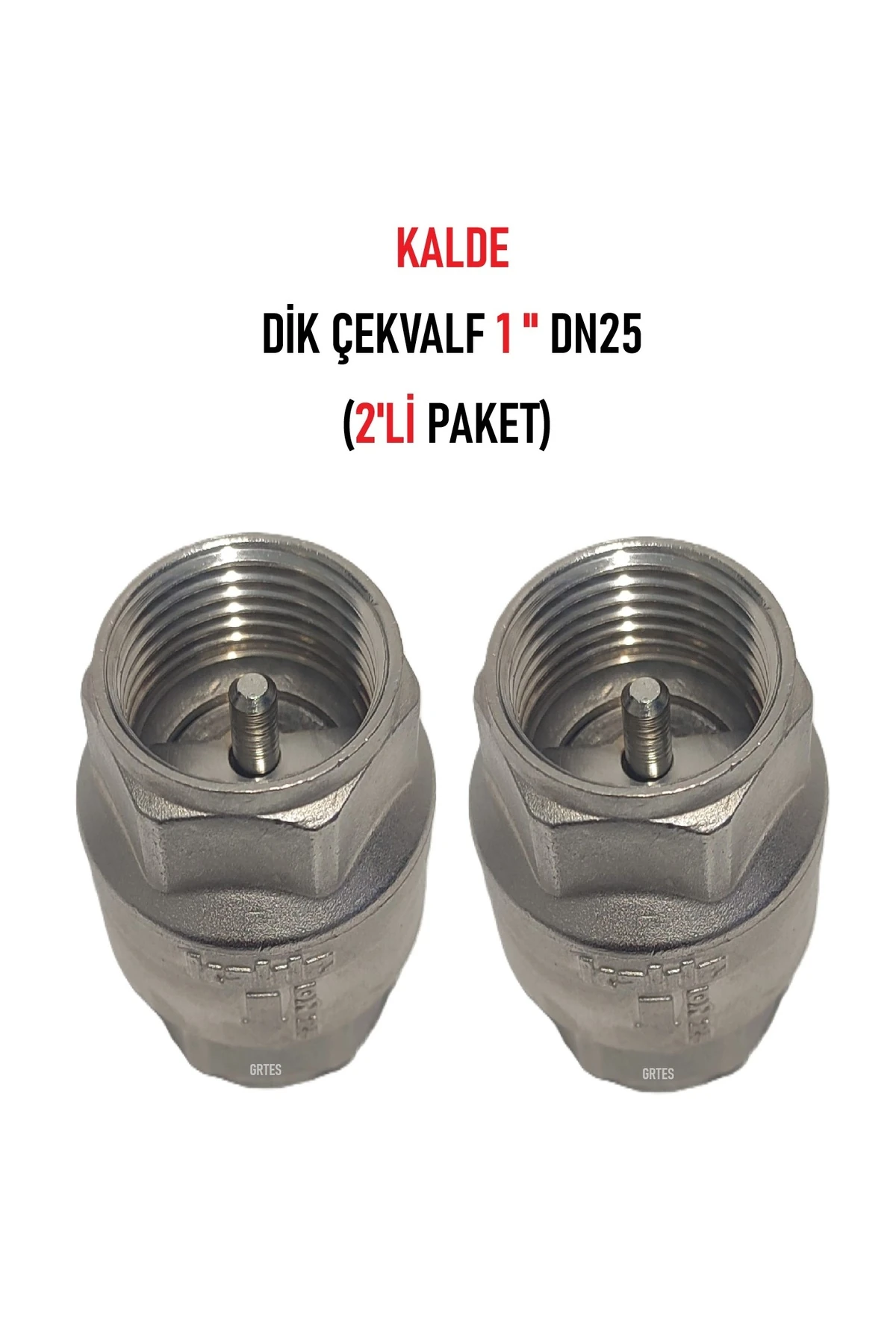 (2'li Paket) 1" Dn25 Sarı/Krom Dik Çekvalf - Vertical Check Valve