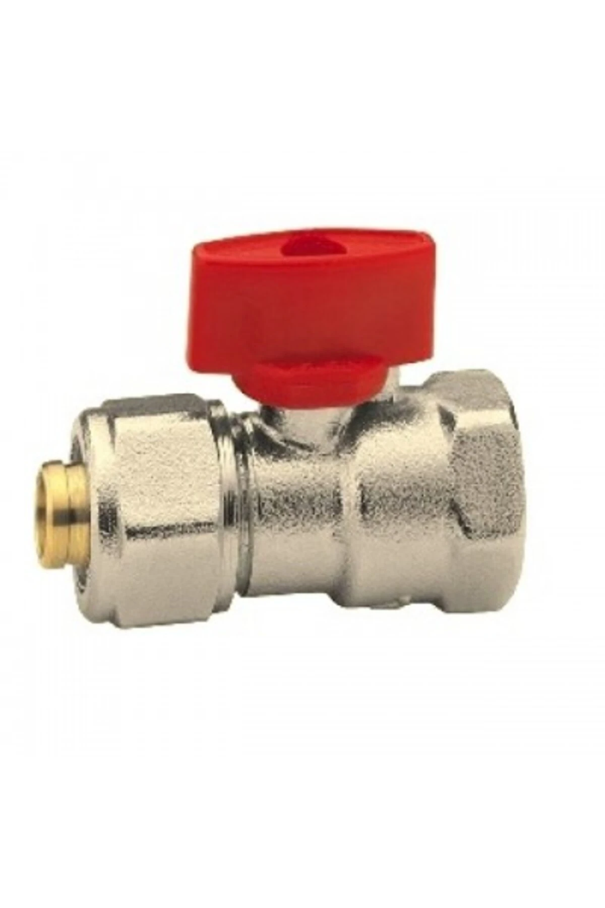 1/2 Rakorlu Mini Küresel Valf Pex Kırmızı Volanlı 102122031