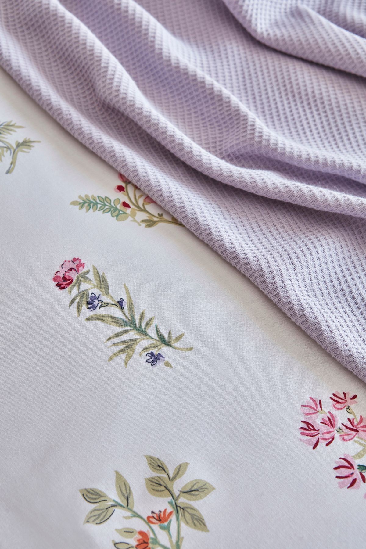 Le Mans Çift Kişilik Percale Nevresim Pike Takımı Lila
