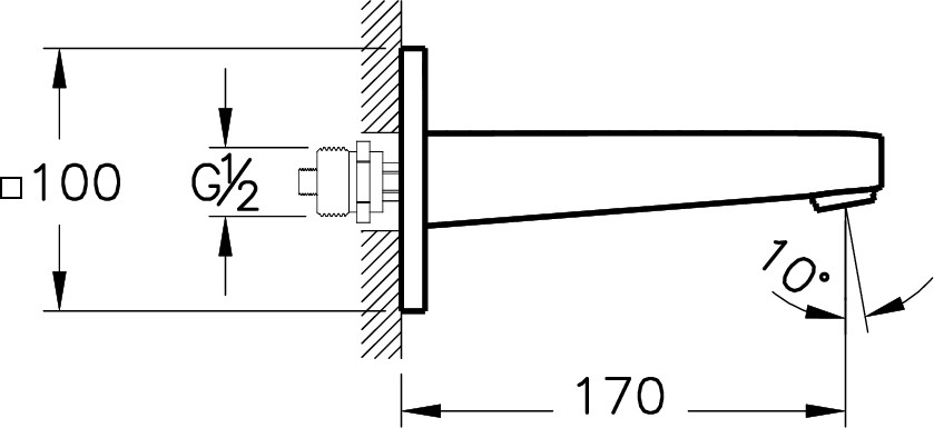 Root Square A4273934 Çıkış Ucu, Fırçalı Nikel