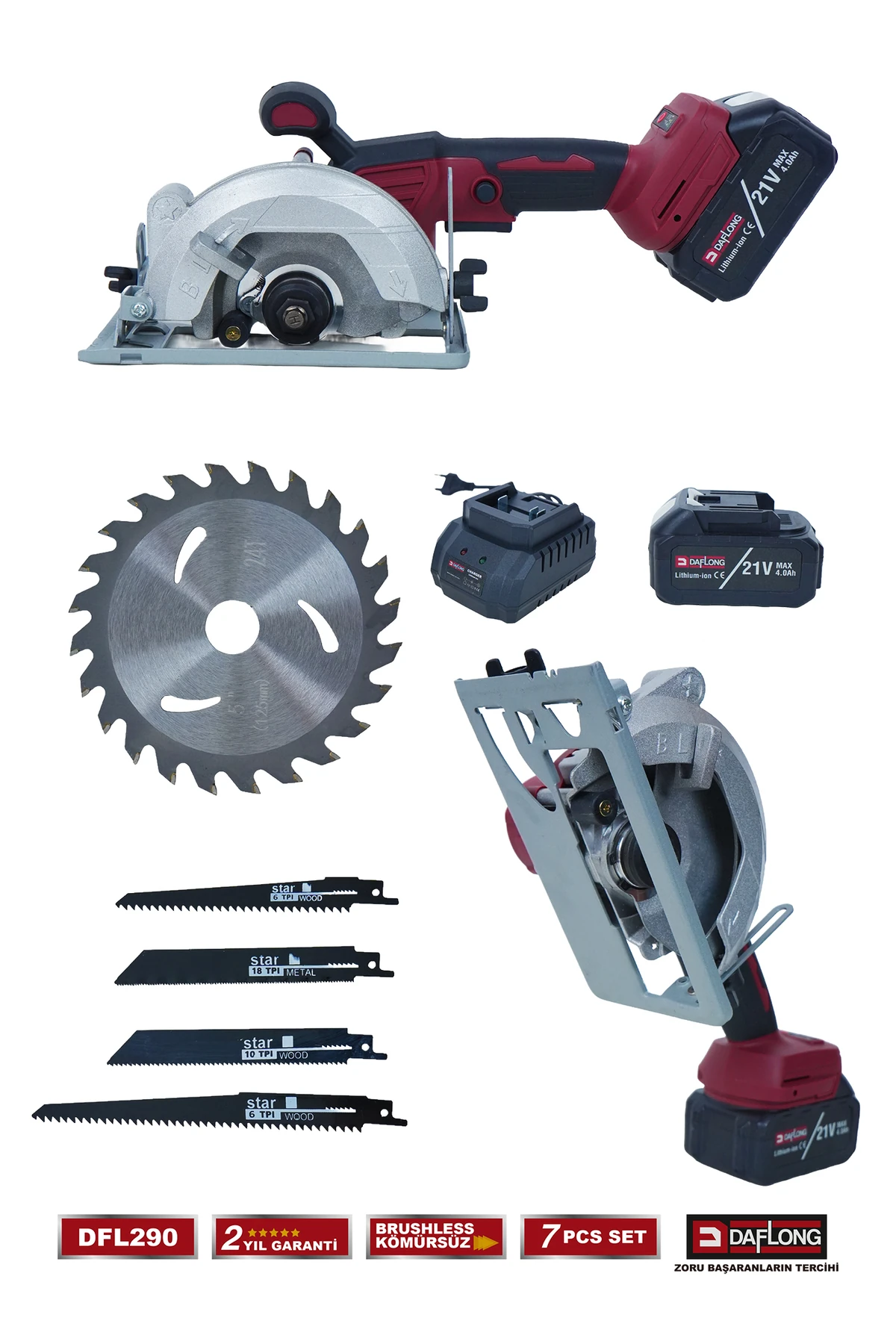 PRO 4 BATARYALI TAŞIMA ÇANTALI 7'Lİ USTA SETİ TİLKİ KUYRUĞU+DEKUPAJ+SUNTA MAKİNASI DFL-290