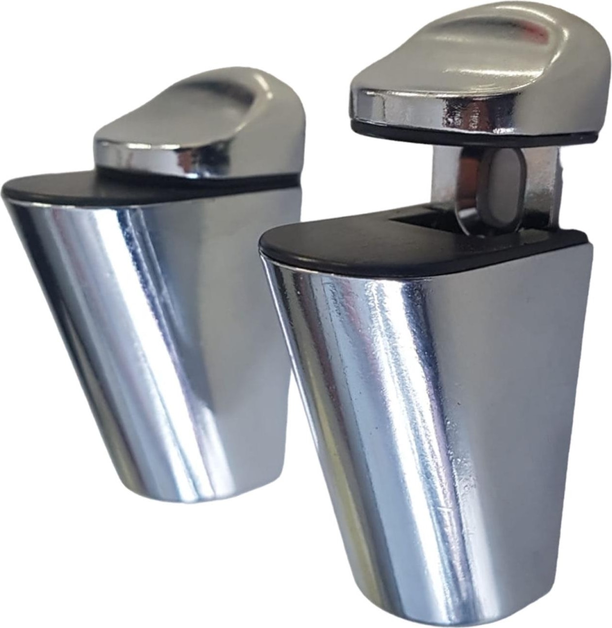 Pelikan Ayarlanabilir Etajer Cam Tutucu Ahşap Raf Tutucu Cam Etejeri Metal Vidalı Krom (4 Adet)