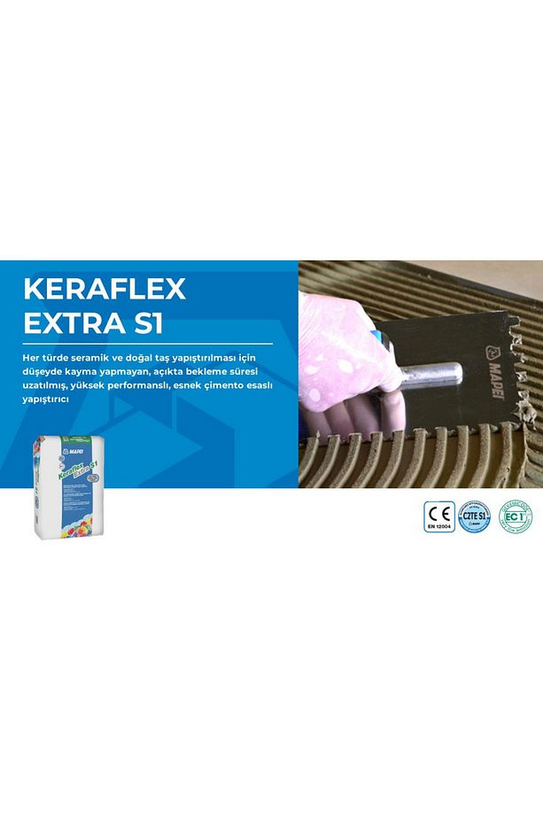 MAPEİ Keraflex Extra S1 Gri 25 Kg (Yüksek Performanslı Seramik Yapıştırıcı)