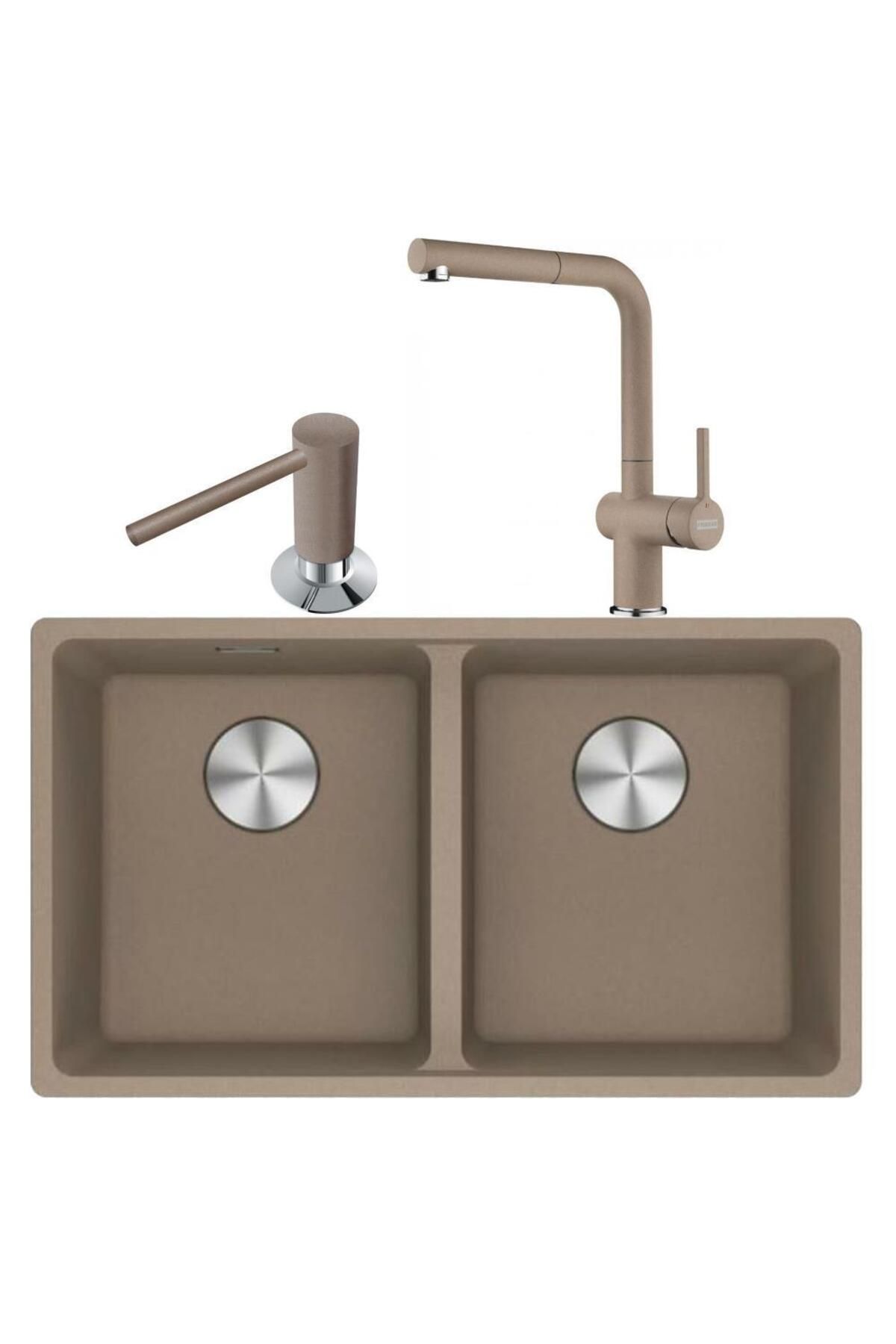 Maris Mrg 120-35-35 Oyster Granit Eviye + Active Plus Doccia 2.0 Armatür + Comfort Sıvı Sabun