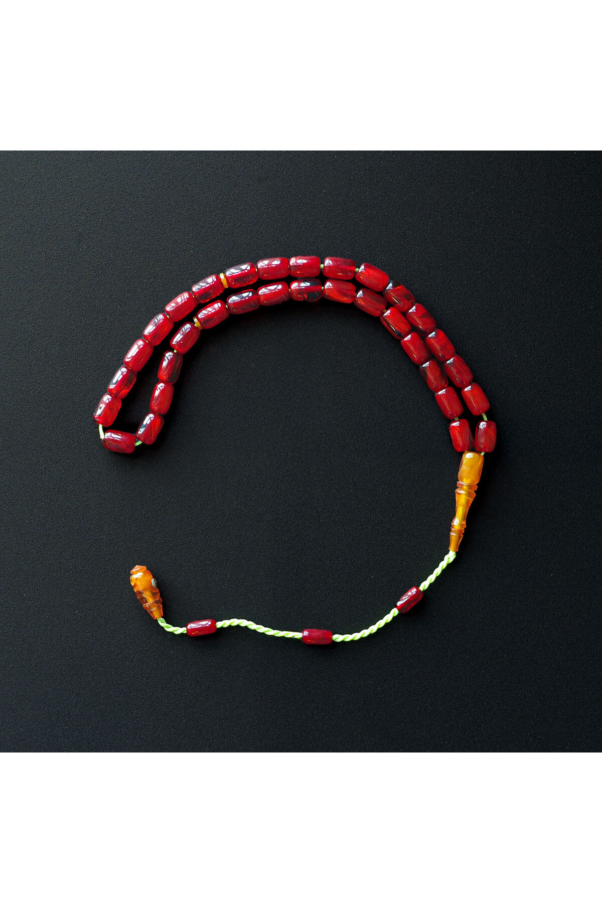 Hitame Altın İmzalı Özel Döküm Sıkma Kehribar Tesbih – WATD008