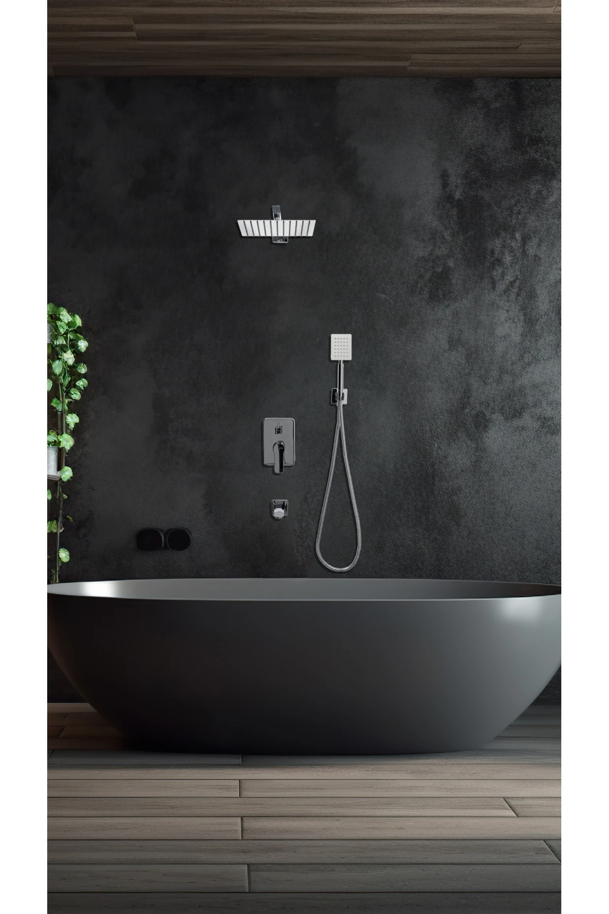 Ankastre Kare Duş Seti – Yağmur Başlıklı Duş Sistemi