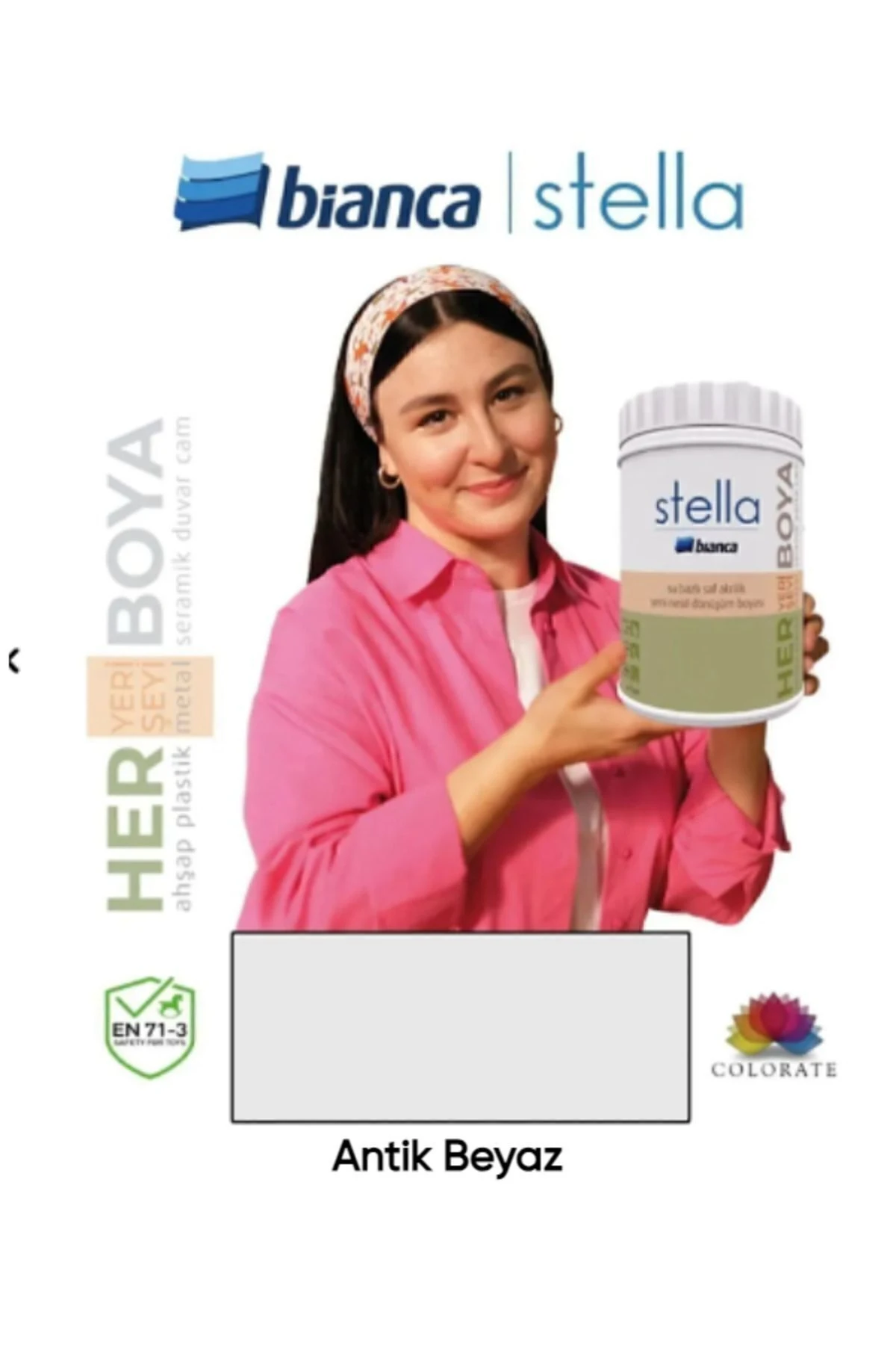 Stella Yeni Nesil Yaşam Boyası Dolap-fayans-cam-plastik-ahşap - Antik Beyaz